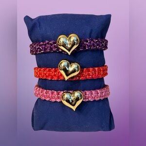 Gold heart bracelet; adjustable; Valentine’s romantic gift for her; anniversary